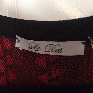 Le Dai knitted black and red dress.